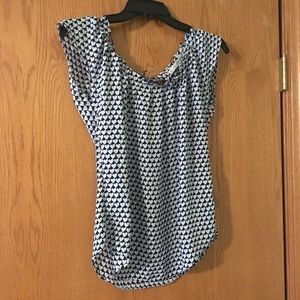 LC Lauren Conrad black blouse with white hearts XS